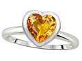 Tommaso Design™ 7mm Heart Shape Genuine Citrine Engagement Solitaire Ring