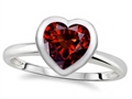 Tommaso Design™ 7mm Heart Shape Genuine Garnet Engagement Solitaire Ring