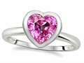 Tommaso Design™ 7mm Heart Shape Created Pink Sapphire Engagement Solitaire Ring