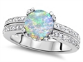 Original Star K™ Round 7mm Created Opal Engagement Wedding Ring