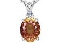 Original Star K™ Large 14x10mm Oval Simulated Imperial Yellow Topaz Pendant