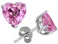 Original Star K™ 7mm Heart Shape Created Baby Pink Sapphire Earring Studs