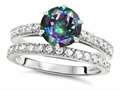 Original Star K™ Round 7mm Rainbow Mystic Topaz Engagement Wedding Ring