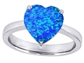Original Star K™ Large 10mm Heart Shape Solitaire Engagement Ring with Created Blue Opal