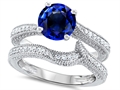 Original Star K™ Round 7mm Created Sapphire Engagement Wedding Set