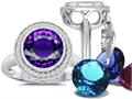 Switch-It Gems™ Round 10mm Simulated Amethyst Ring with 12 Interchangeable Simulated Birthstones
