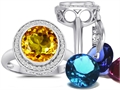 Switch-It Gems™ Round 10mm Simulated Citrine Ring with 12 Interchangeable Simulated Birthstones