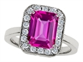 Original Star K™ 10x8mm Emerald Cut Created Pink Sapphire Ring