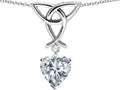 Celtic Love by Kelly ™ Love Knot Pendant with 8mm Heart Shape Genuine White Topaz