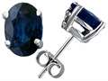 Tommaso Design™ Large Oval 8x6 Classic Genuine Blue Sapphire Earring Studs