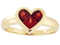 Tommaso Design™ Genuine Garnet Invisible Set Heart Ring