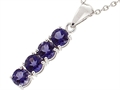 Tommaso Design™ long Round Genuine Iolite Straight Journey Pendant