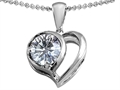 Original Star K™ 8mm Round Genuine White Topaz Heart Pendant