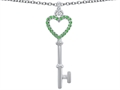 Original Star K™ Round Simulated Emerald Heart Shape Key Pendant