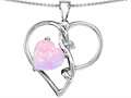 Original Star K™ 10mm Heart Shape Created Pink Opal Knotted Heart Pendant