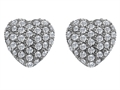 Original Star K™ Small Puffed Heart Love Earrings with Cubic Zirconia