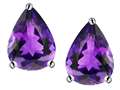 Original Star K™ Pear Shape 9x7mm Genuine Amethyst Earring Studs