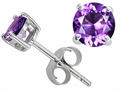 Original Star K™ Classic Round 6mm Genuine Amethyst Earring Studs