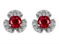 Original Star K™ Flower Earrings With Round 5mm Created Ruby
