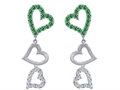 Original Star K™ Dangling Heart with Simulated Emerald Heart Earrings