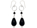Noah Philippe™ Pear Shape Simulated Black Onyx Dangling Drop Earrings