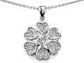 Original Star K™ Flower Pendant With Round 4mm Cubic Zirconia