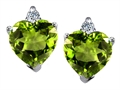 Original Star K™ 7mm Heart Shape Genuine Peridot Earrings