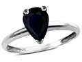 Tommaso Design™ Genuine Sapphire Pear Shape 8x6mm Solitaire Engagement Ring