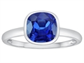 Tommaso Design™ 7mm Cushion Cut Created Sapphire Engagement Solitaire Ring