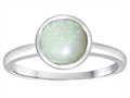 Tommaso Design™ 7mm Round Genuine Opal Engagement Solitaire Ring