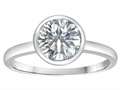 Tommaso Design™ 7mm Round Genuine White Topaz Engagement Solitaire Ring