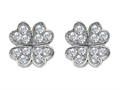 Celtic Love by Kelly™ Small Lucky Clover Earrings with Round Cubic Zirconia