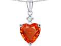 Original Star K™ Heart Shape 8mm Simulated Orange Mexican Fire Opal Heart Pendant