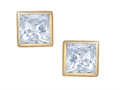Tommaso Design™ Square Small Genuine Aquamarine Earrings