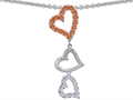 Original Star K™ Dangling Heart with Round Simulated Orange Mexican Fire Opal