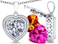 Switch-It Gems™ Heart Shape 12mm Simulated Diamond Pendant with 12 Interchangeable Simulated Birthstones