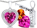 Switch-It Gems™ Heart Shape 12mm Simulated Pink Tourmaline Pendant with 12 Interchangeable Simulated Birthstones