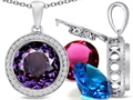 Switch-It Gems™ Interchangeable Simulated Alexandrite Pendant Set with 12 Round 12mm Birthstones Included