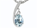Tommaso Design™ Oval 7x5mm Genuine Aquamarine Pendant