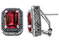 Original Star K™ Bali Style Emerald Cut Created Ruby Earrings
