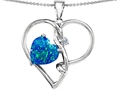 Original Star K™ 10mm Heart Shape Created Blue Opal Knotted Heart Pendant