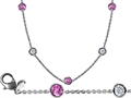 Original Star K™ 16 Inch Gems By The Yard Necklace With Round Created Pink Sapphire