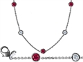 Original Star K™ 32 Inch Gems By The Yard Necklace With Cubic Zirconia And Created Ruby