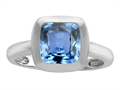 Original Star K™ 8mm Cushion Cut Solitaire Engagement Ring With Simulated Aquamarine
