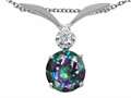 Tommaso Design™ Round 7mm Mystic Rainbow Topaz and Genuine Diamond Pendant