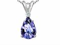 Tommaso Design™ Pear Shape Genuine Tanzanite and Diamond Pendant