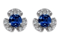 Original Star K™ Flower Earrings With Round 5mm Created Sapphire
