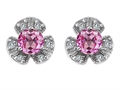 Original Star K™ Flower Earrings With Round 5mm Created Pink Sapphire