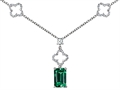 Original Star K™ Emerald Cut Simulated Emerald Necklace