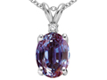 Tommaso Design™ Oval Simulated Alexandrite And Genuine Diamond Pendant